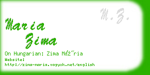 maria zima business card